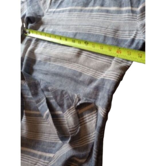 Express Women's Size Petite Small Chambray Linen Blend Wrap Mini Dress - Picture 3 of 7